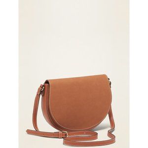 Adjustable Brown Crossbody Satchel Bag